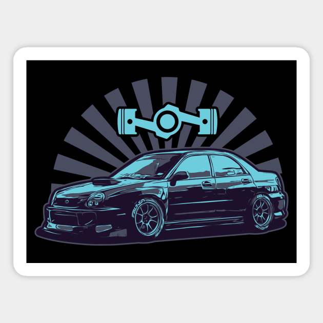 Subie Bugeye Flat Engine - JDM Sport Car Magnet by JDM-Rey